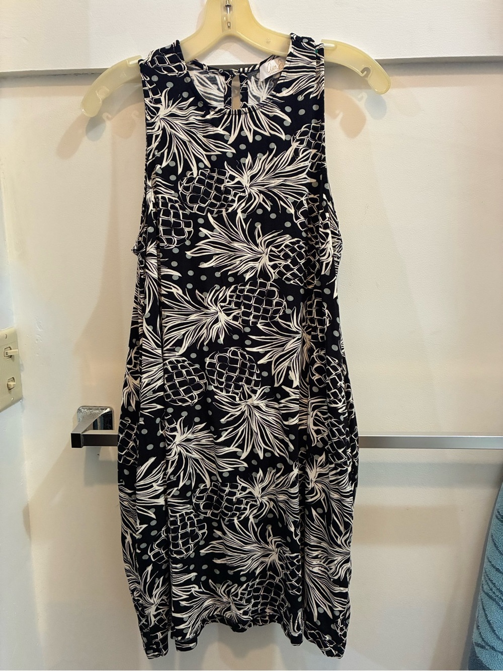 Ava sky pineapple jersey dress